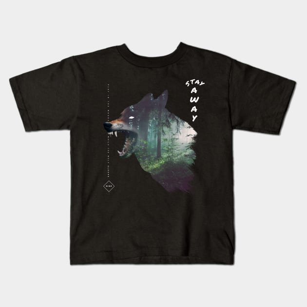 Wolf forest silhouette Kids T-Shirt by LR_Collections